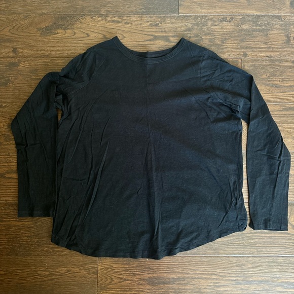 Madewell Black Long Sleeve Whisper Cotton Rib Crewneck‎ T-Shirt Women’s Size 1X - Picture 2 of 4